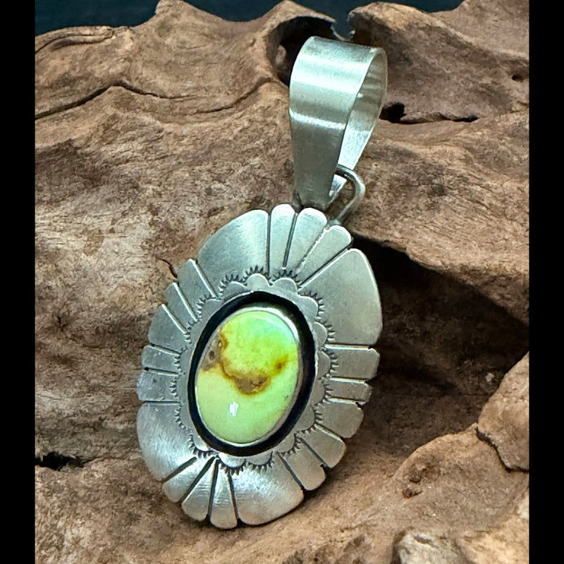 Turquoise 1-Stone Sterling Pendant - PSL106