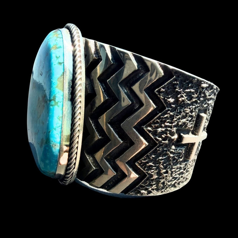 Turquoise 1-Stone Sterling Silver Yazzie Cuff - CMH251