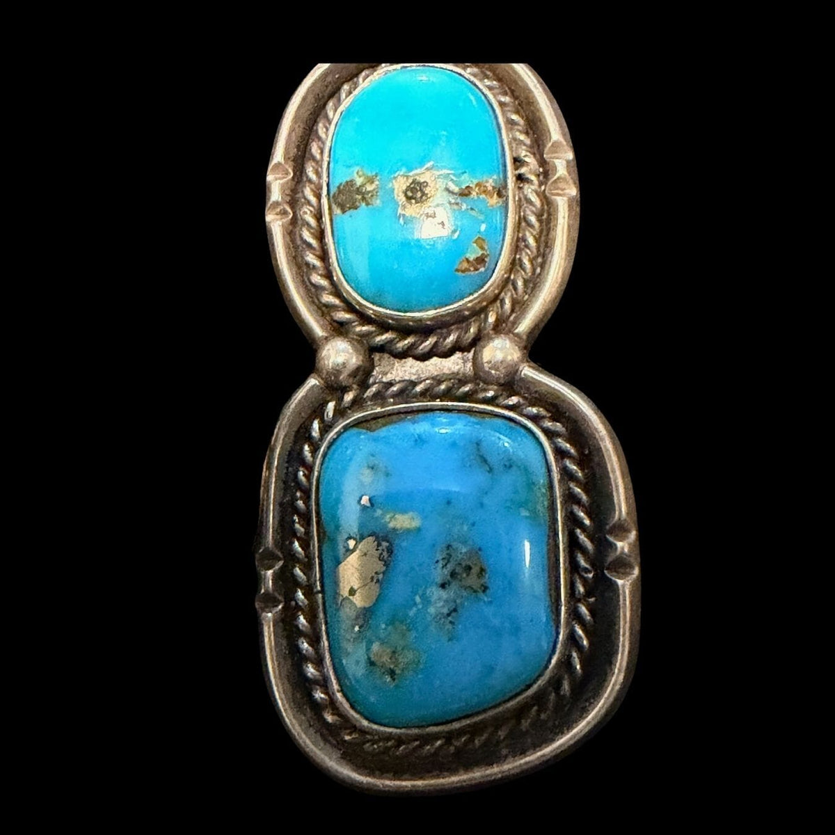 Turquoise 2-Stone Morenci Ring - Size - 6.5 - RMH378