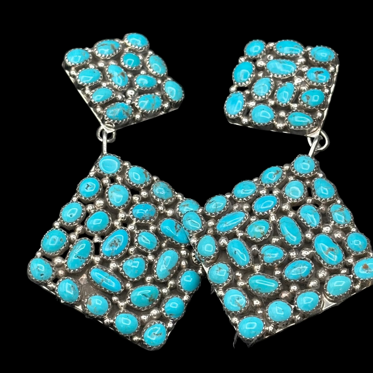 Turquoise 2 Tier Diamond Shape Earring - EAZ180