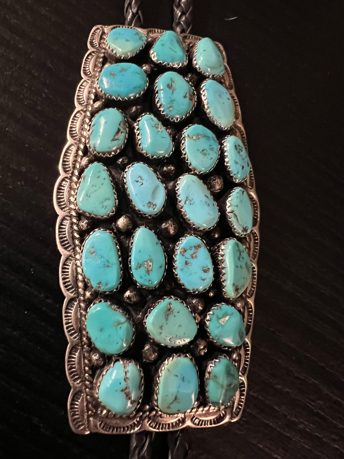 Turquoise 24 Stone/Sterling Bolo - BMH31