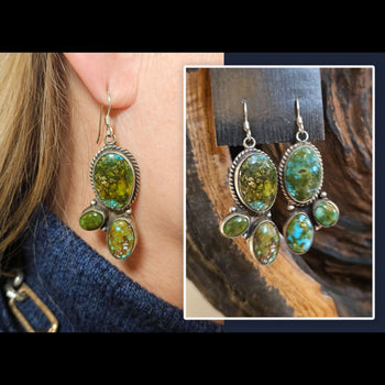 Turquoise 3-Stone Earrings - ESFR2