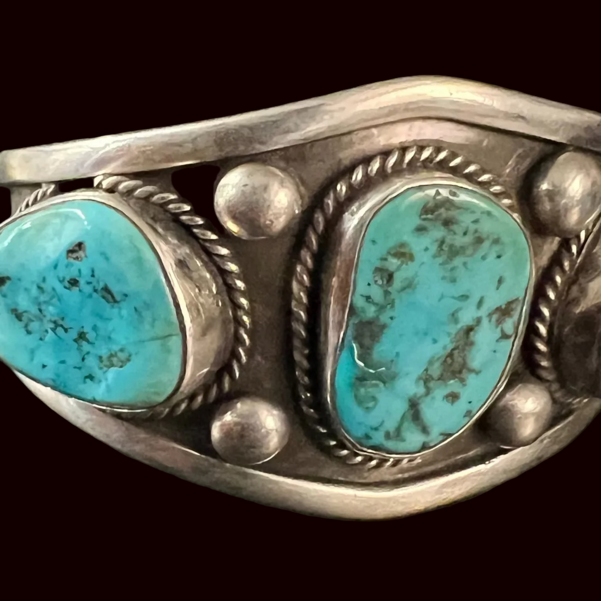 Turquoise 3 Stone/Sterling Cuff - CMH197