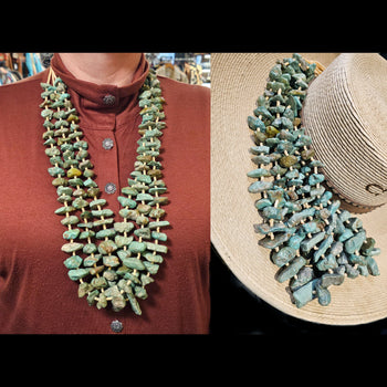 Turquoise 3-Strand Nugget Necklace - N430