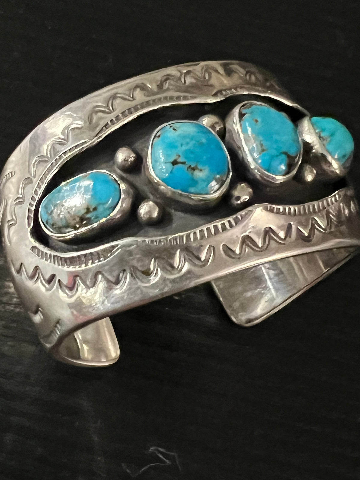 Turquoise 4 Stone/Sterling Cuff - CMH206