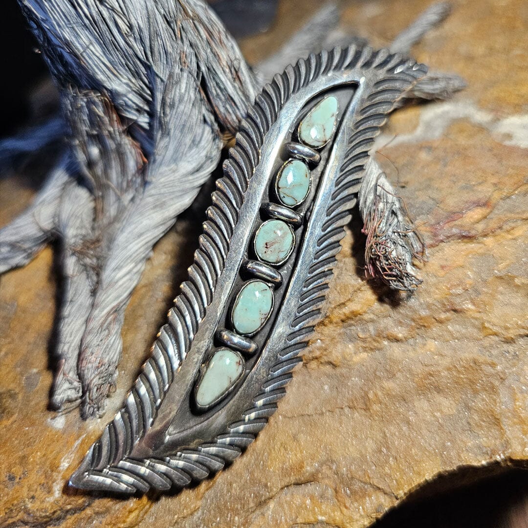 Turquoise 5 Stone Pendant/Pin - PAZ26