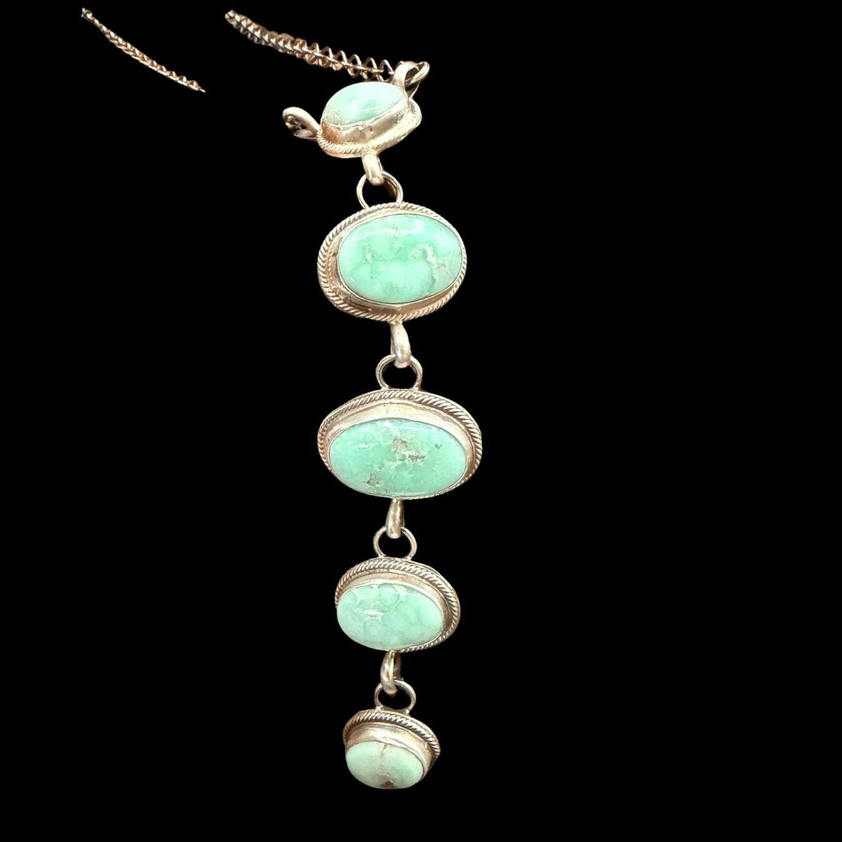 Turquoise 5-Stone Sterling Chain Necklace - NSL40