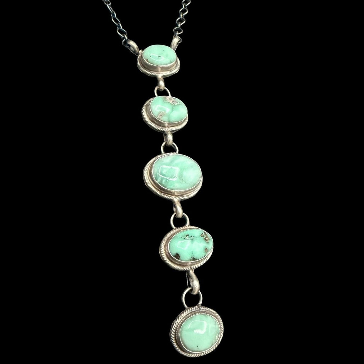 Turquoise 5S/Sterling Chain Necklace - NSL41