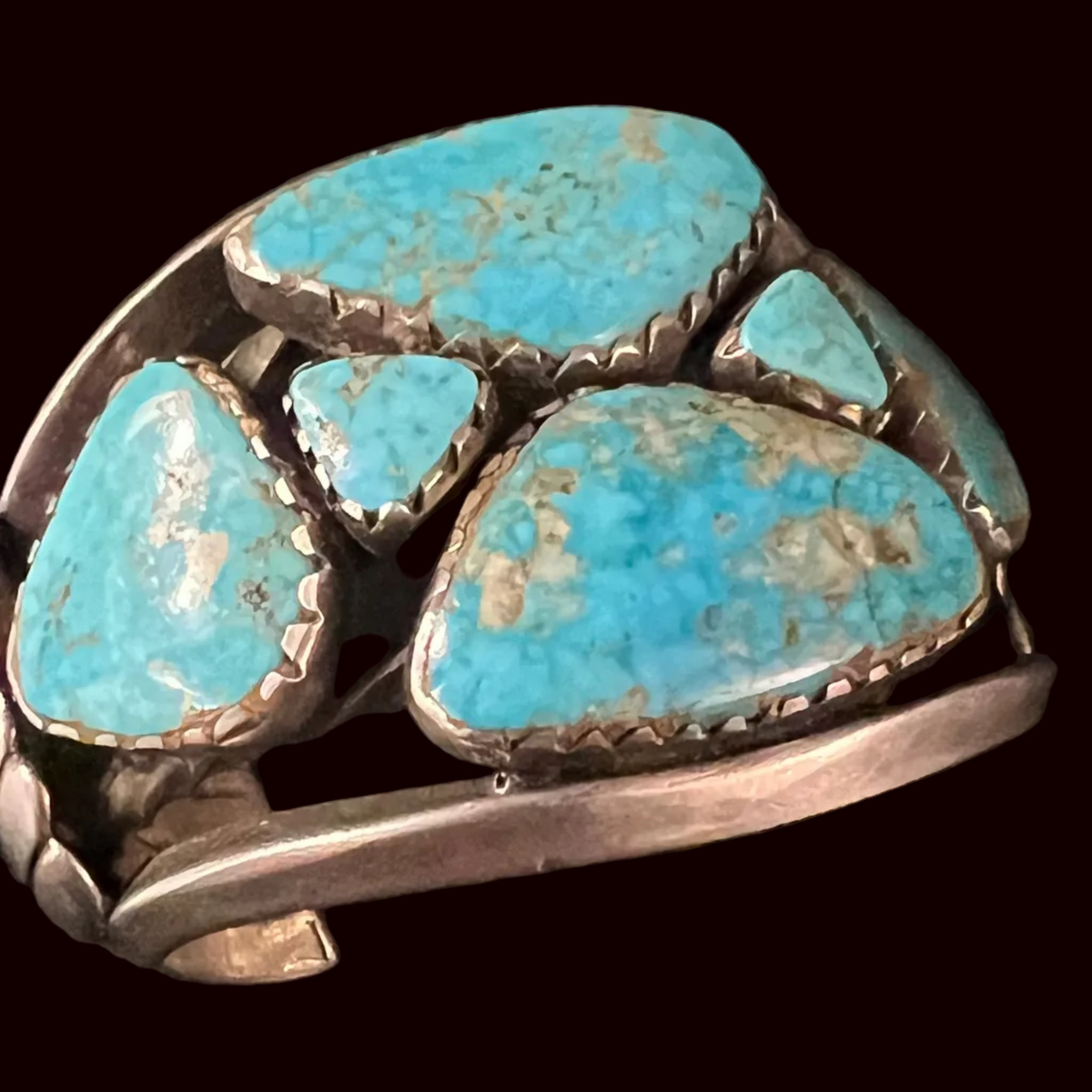 Turquoise 6 Stone/Sterling Silver Cuff - CMH209