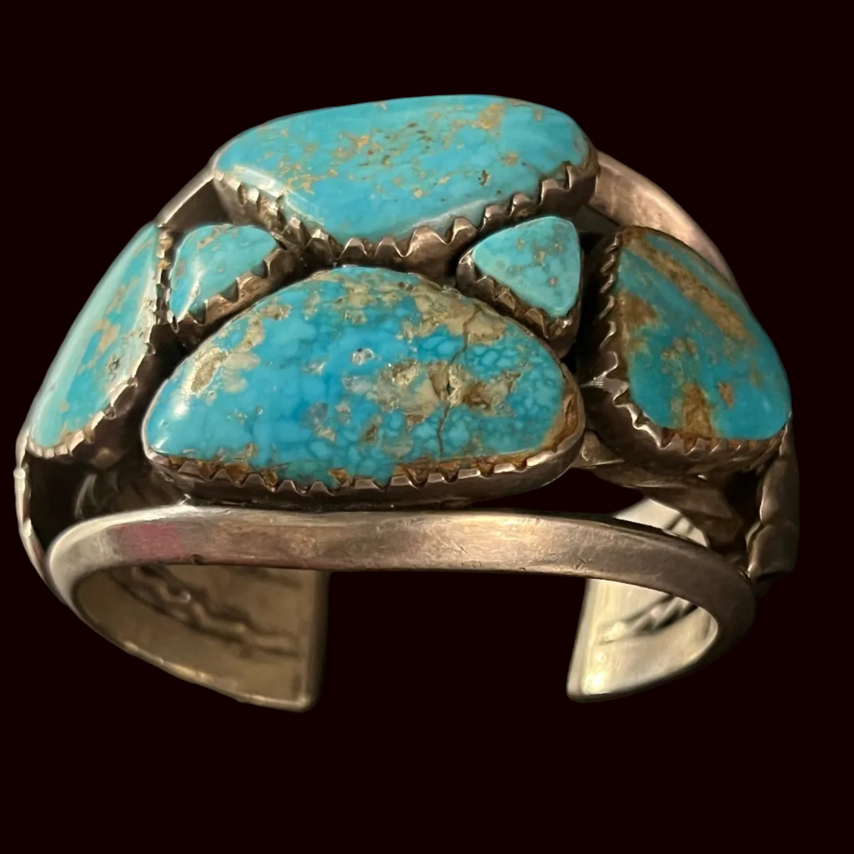 Turquoise 6 Stone/Sterling Silver Cuff - CMH209