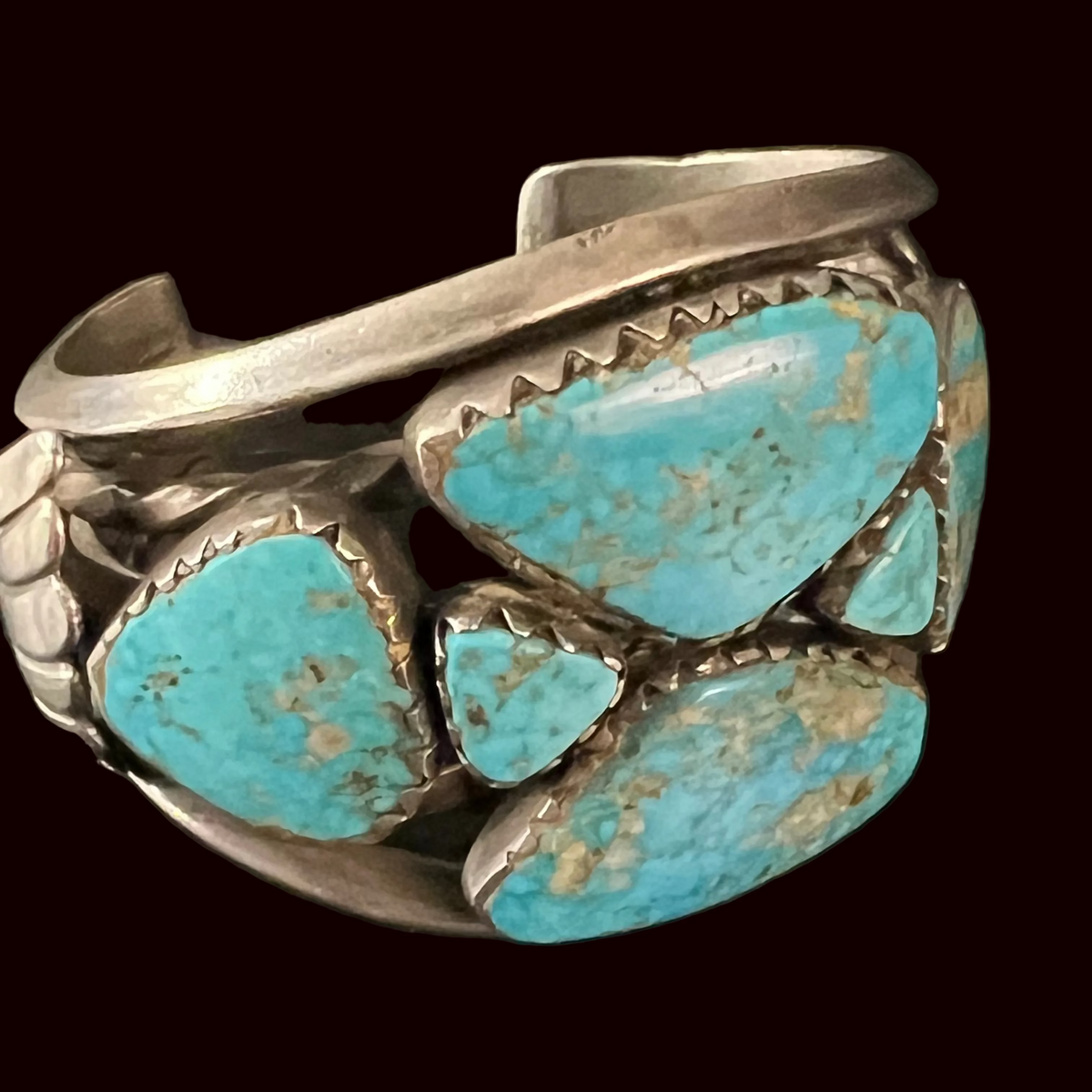 Turquoise 6 Stone/Sterling Silver Cuff - CMH209