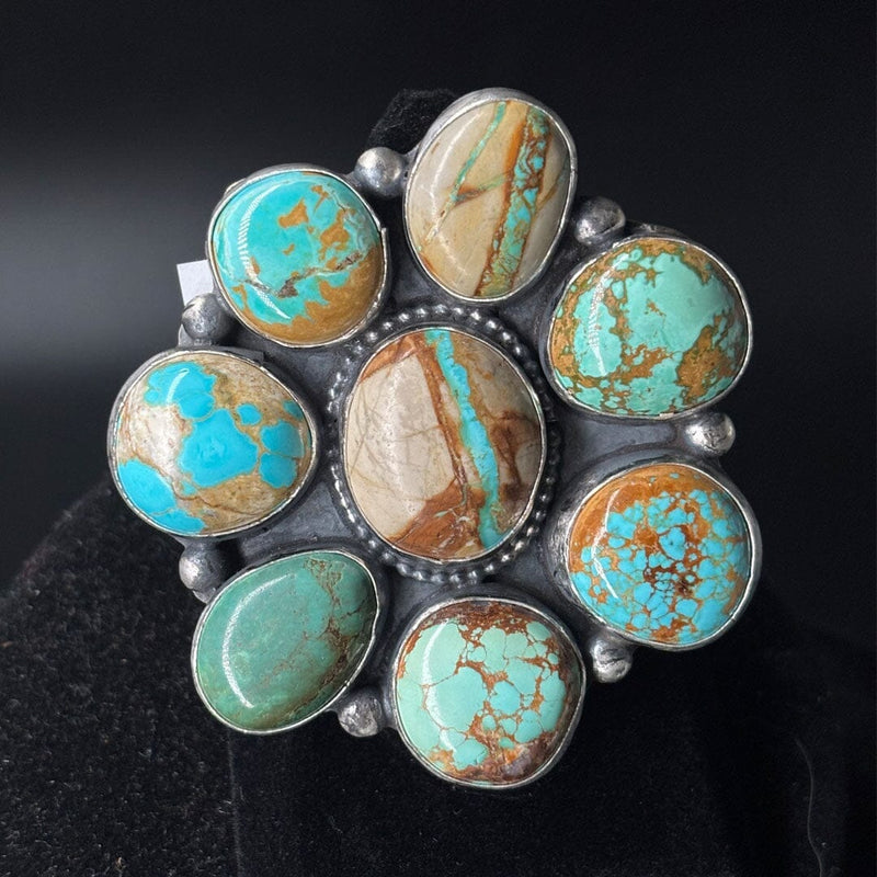 Turquoise 8-Stone Cluster Ring - Size 9 - RSL30