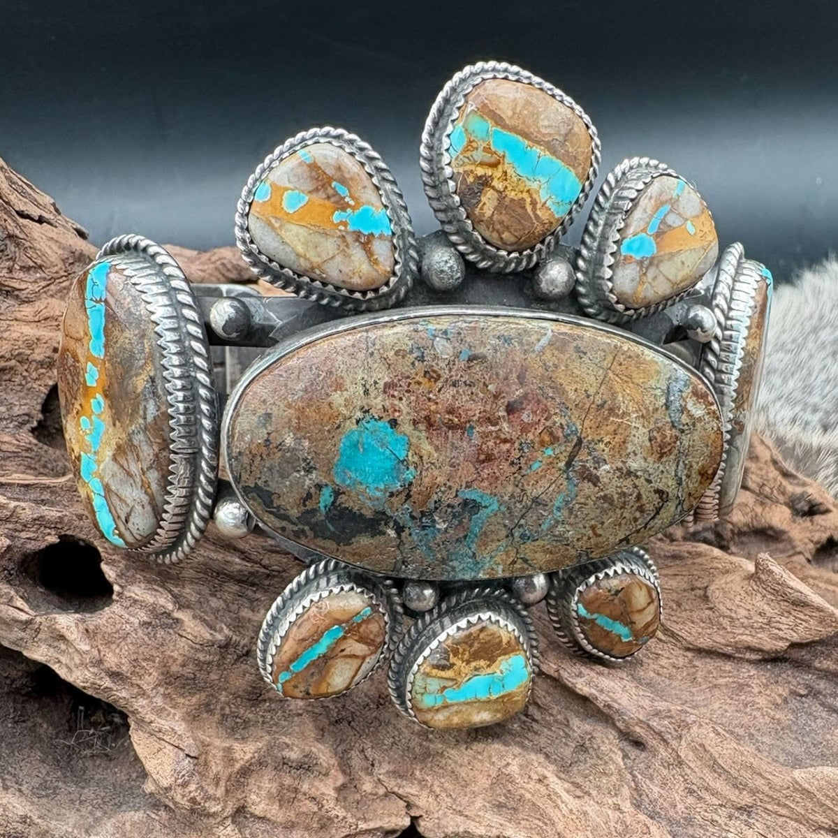 Turquoise 9-Stone Cuff - CMH228