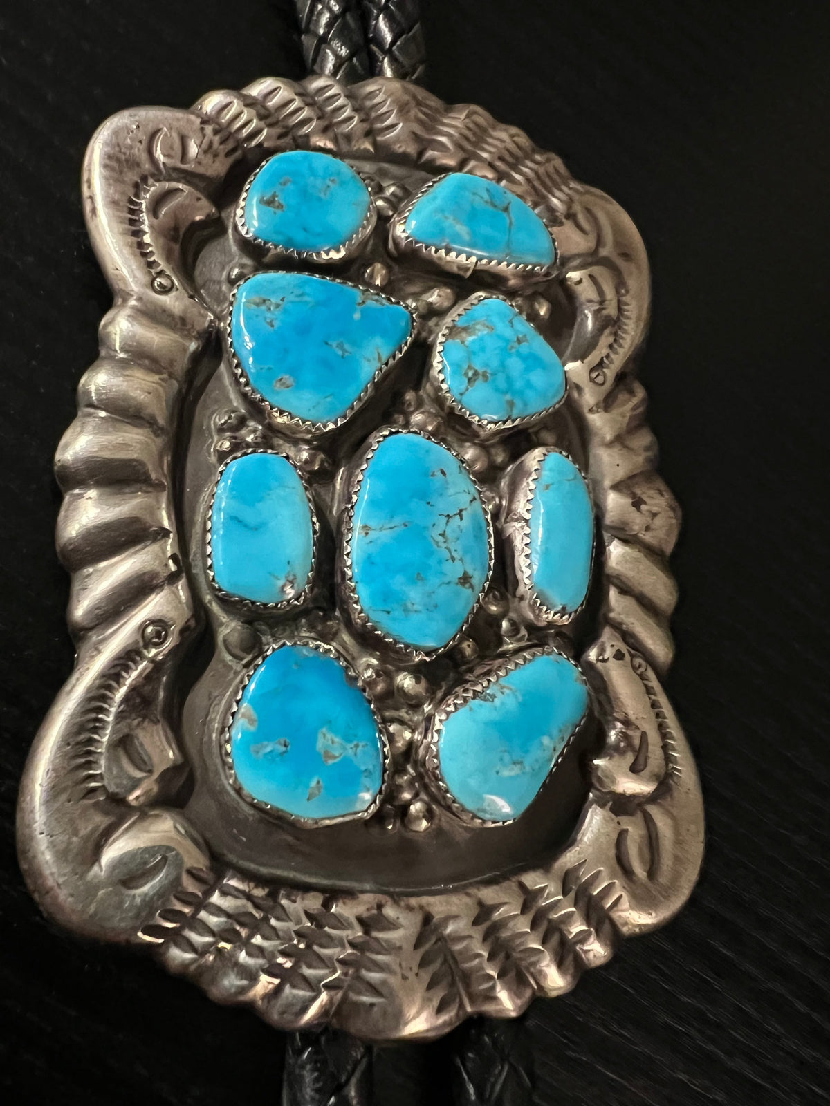 Turquoise 9 Stone/Sterling Bolo - BMH24