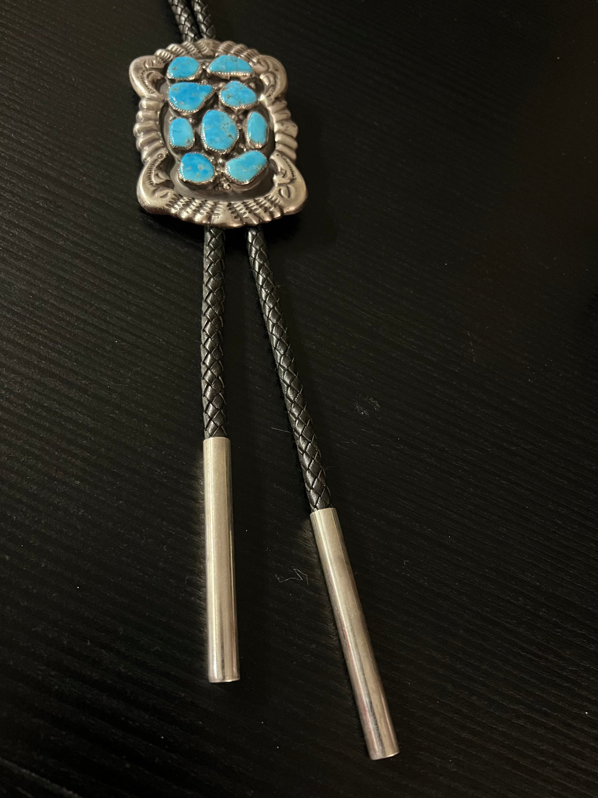 Turquoise 9 Stone/Sterling Bolo - BMH24