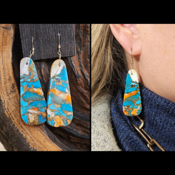 Turquoise and Spiny O. Composite Earrings - ESPR8