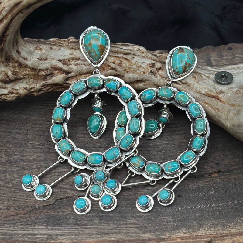 Turquoise Circle Chandelier Earring - ESW141