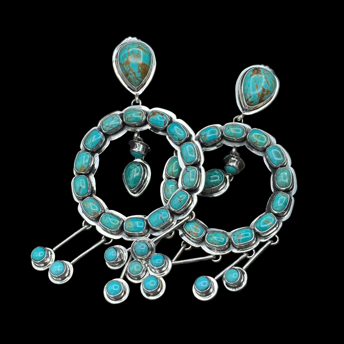 Turquoise Circle Chandelier Earring - ESW141