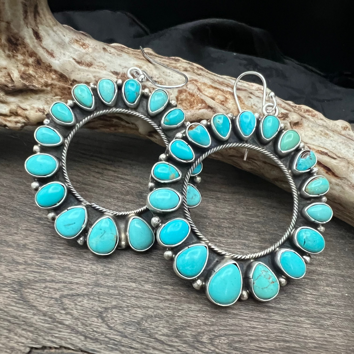 Turquoise Circle Earrings - ESL111