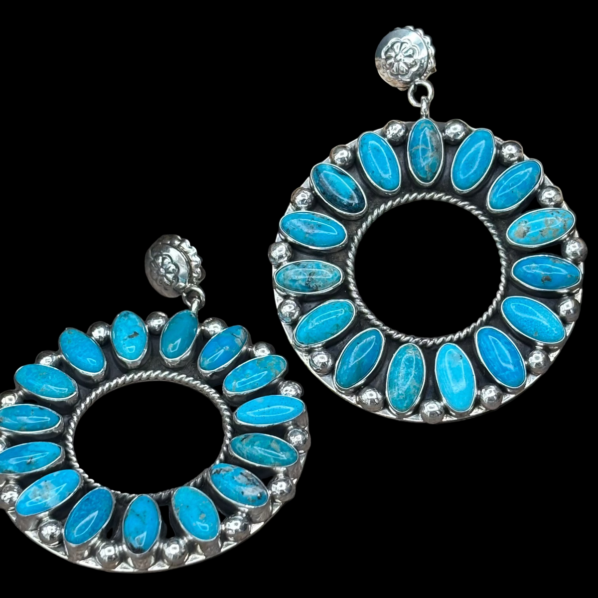 Turquoise Circle Post Earring - ESW176