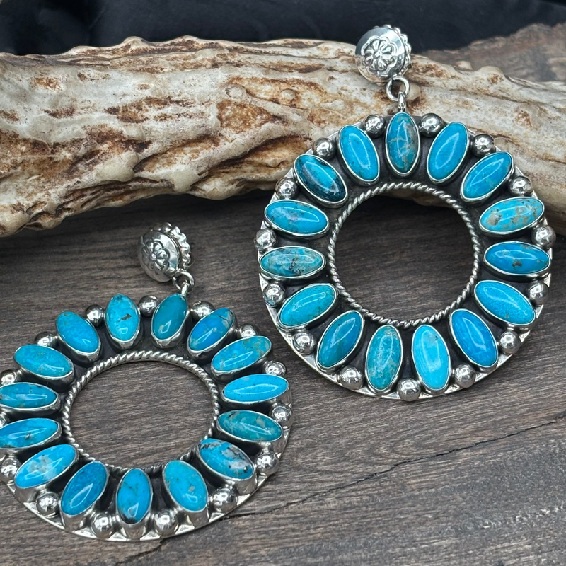 Turquoise Circle Post Earring - ESW176