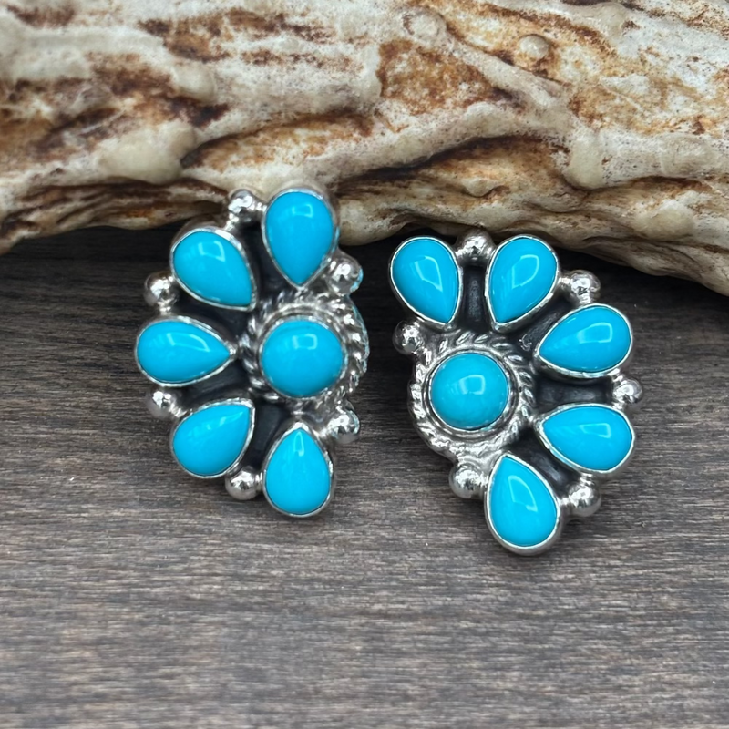 Turquoise Cluster Earrings - ESW160