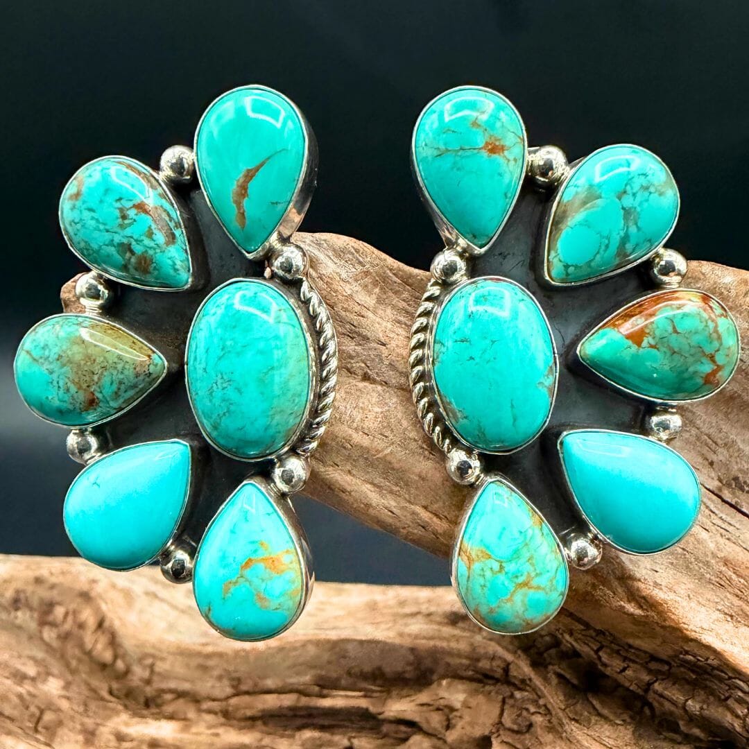 Turquoise Cluster Earrings - ESW189