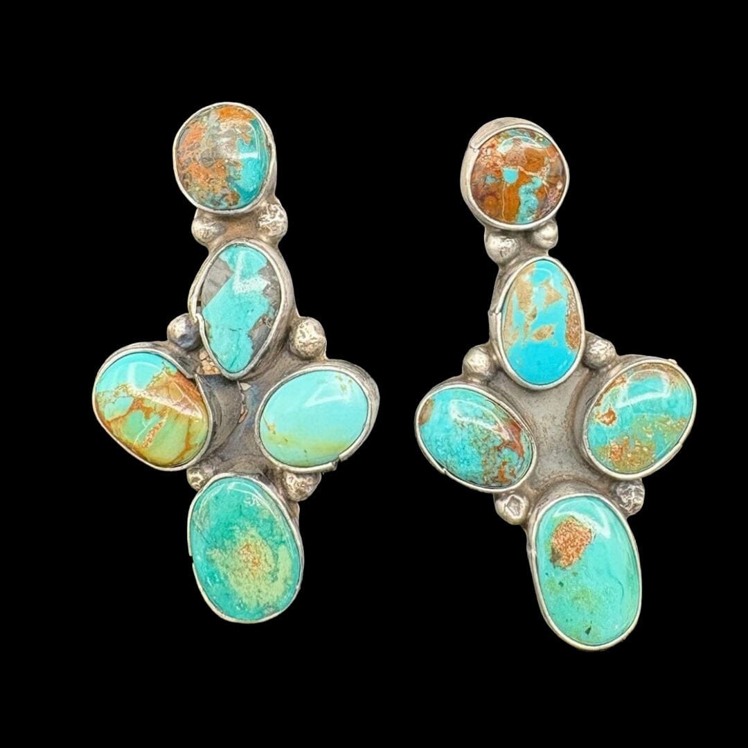 Turquoise Cluster Post Earrings - ESL131
