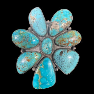 Turquoise Cluster Ring - Size 7 - RMH421
