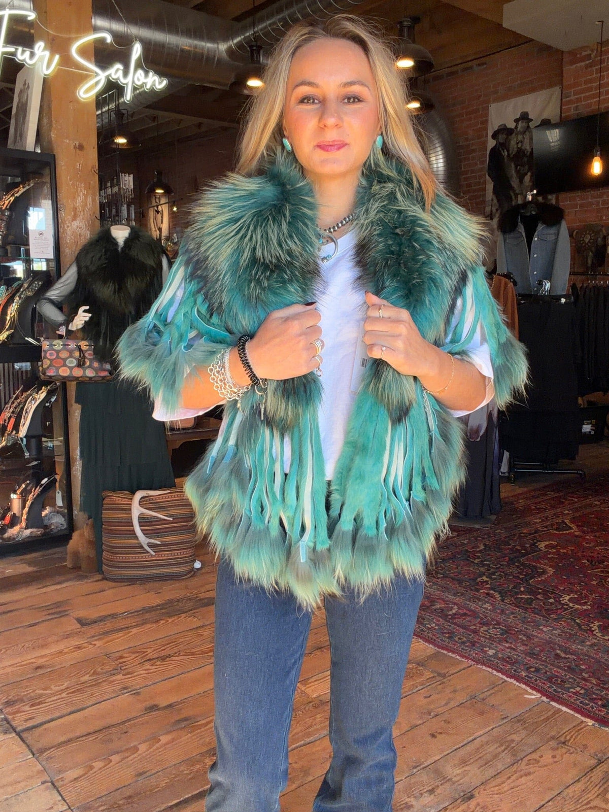 Turquoise Fur Collar - MKCOLR-TQ
