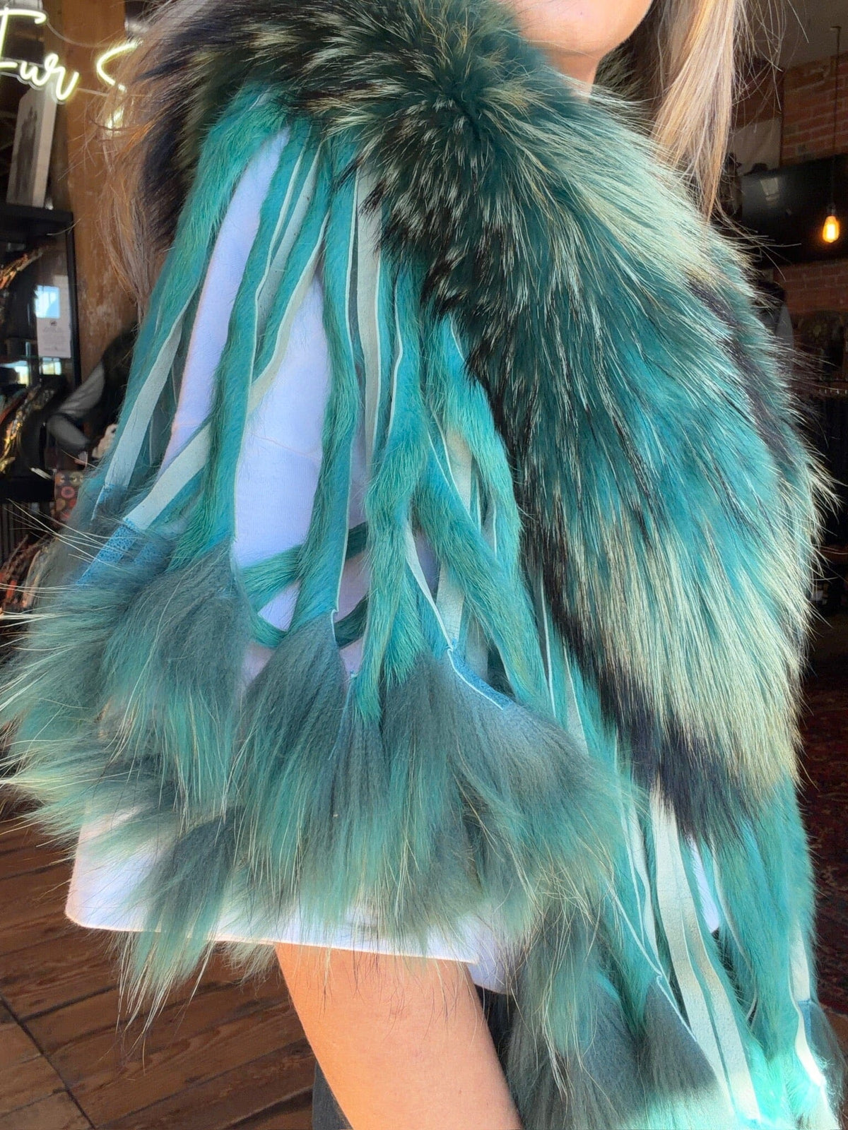 Turquoise Fur Collar - MKCOLR-TQ