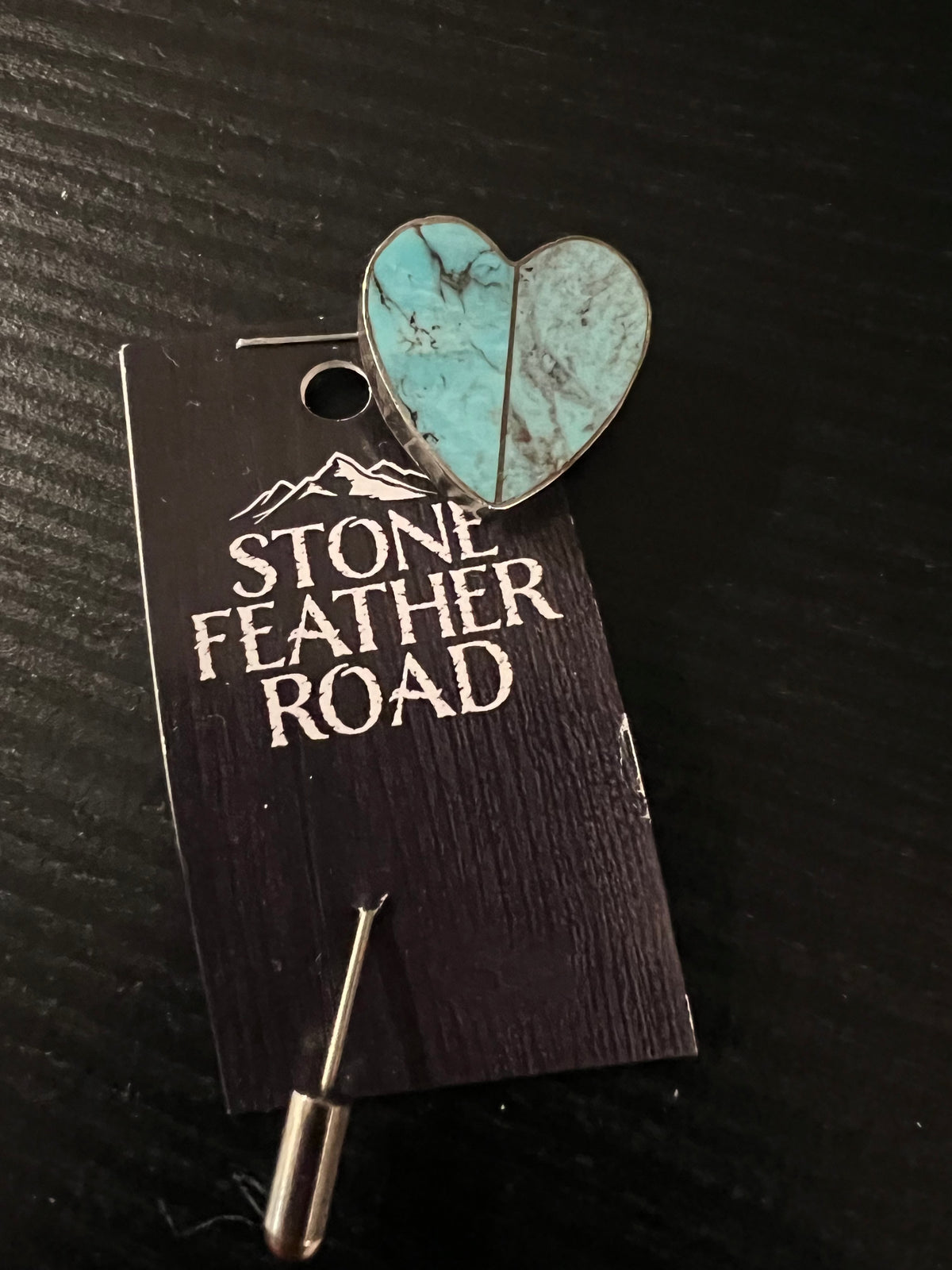 Turquoise Heart Stick Pin - PNMH9