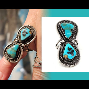 Turquoise Hourglass Ring, size 5-1/2 - R24