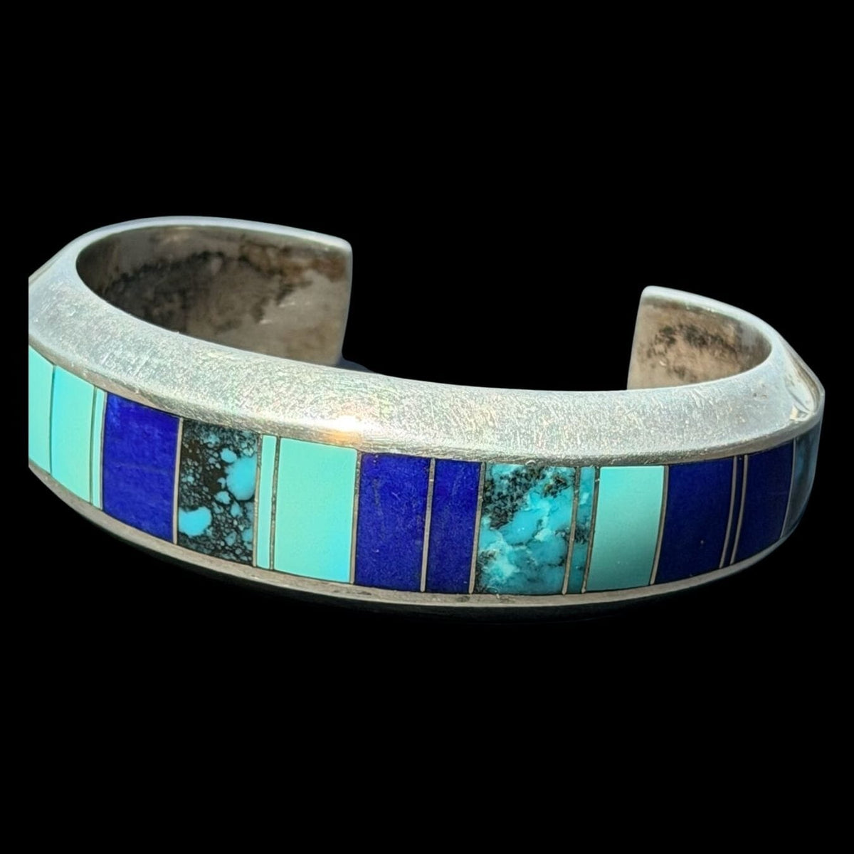 Turquoise & Lapis/Sterling Inlay Cuff - CMH256
