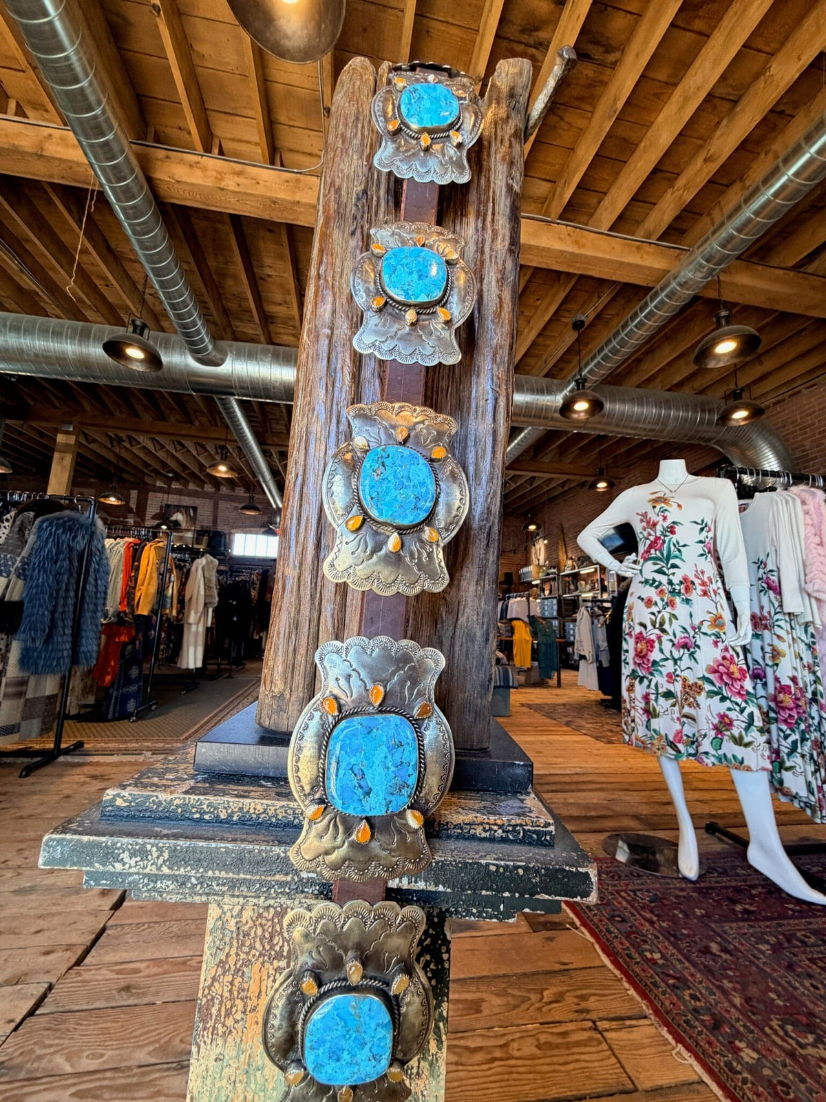 Turquoise Medallion/German Silver Concho Belt - BBAR290
