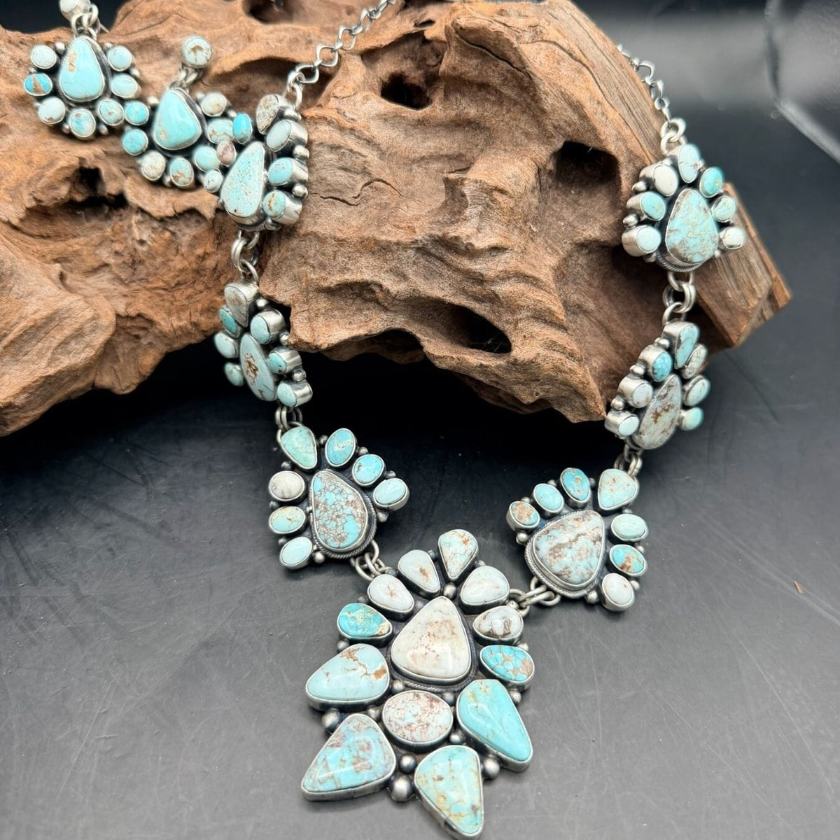 Turquoise Necklace & Earring Set - SETSL103