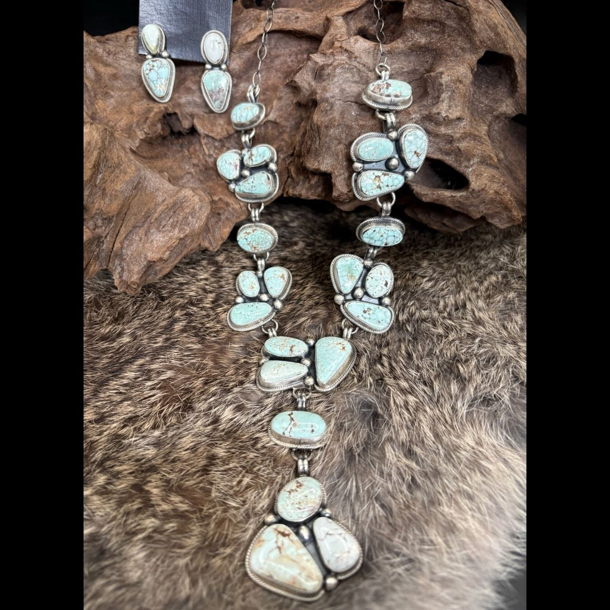 Turquoise Necklace & Earring Set - SETSL105