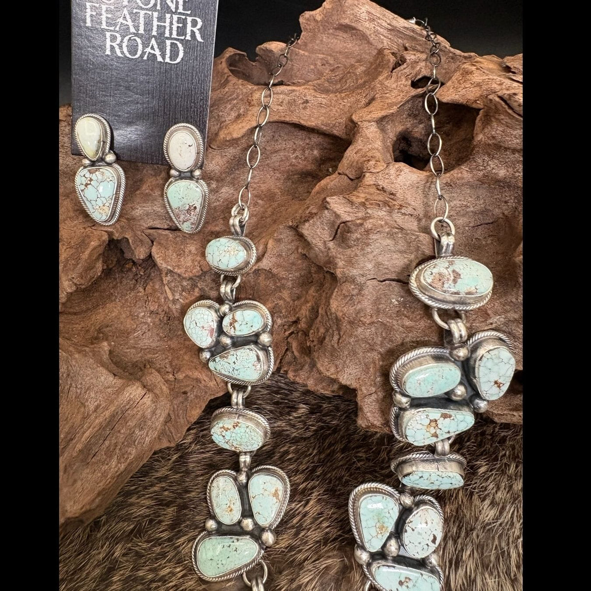 Turquoise Necklace & Earring Set - SETSL105