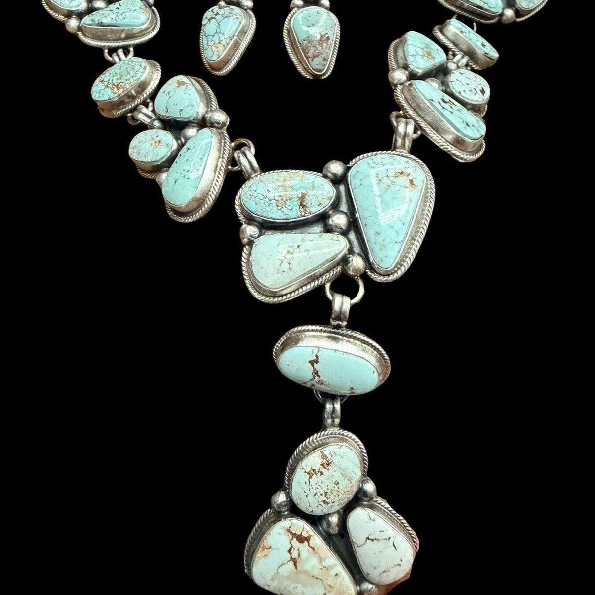 Turquoise Necklace & Earrings Set - SETSL105