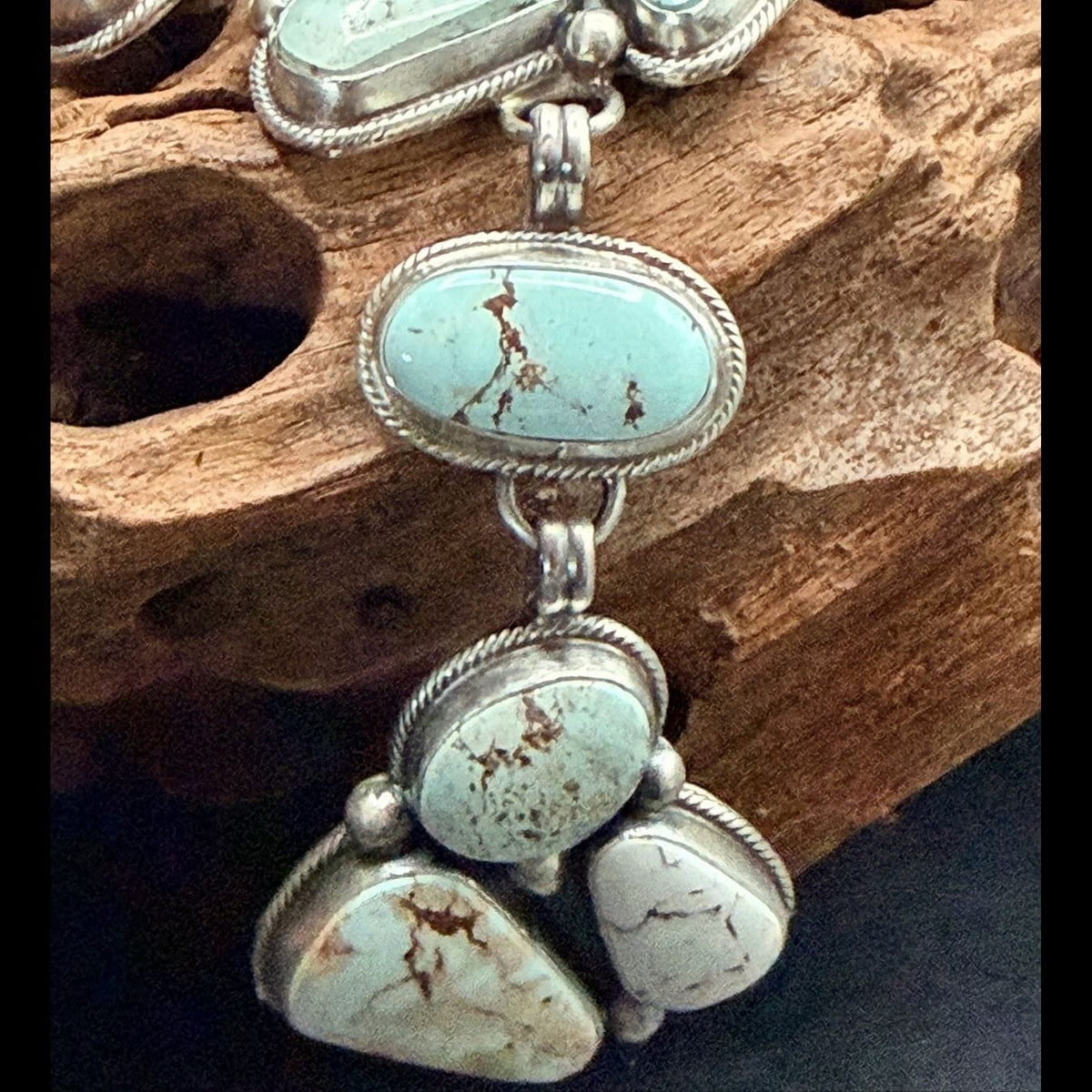 Turquoise Necklace & Earrings Set - SETSL105