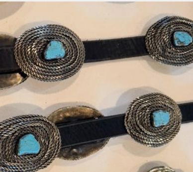 Turquoise Nugget/Spiral Rope Concho Belt - BBAR274