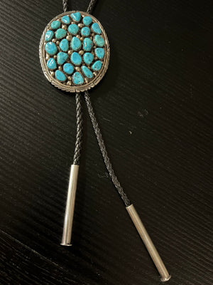 Turquoise Oval 25 Stone Bolo - BMH30