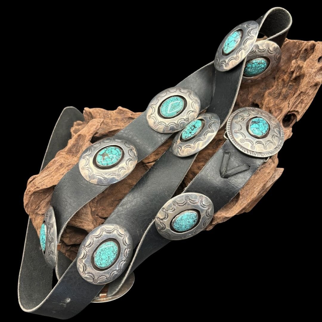Turquoise & Silver Belt - BTMH30
