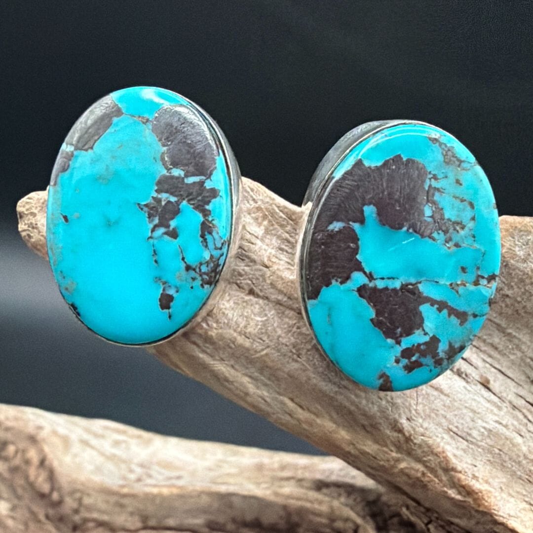 Turquoise Slab Post Earrings - EAZ225