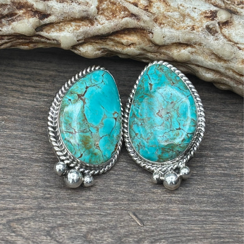 Turquoise Sterling Silver Post Earring - ESW186