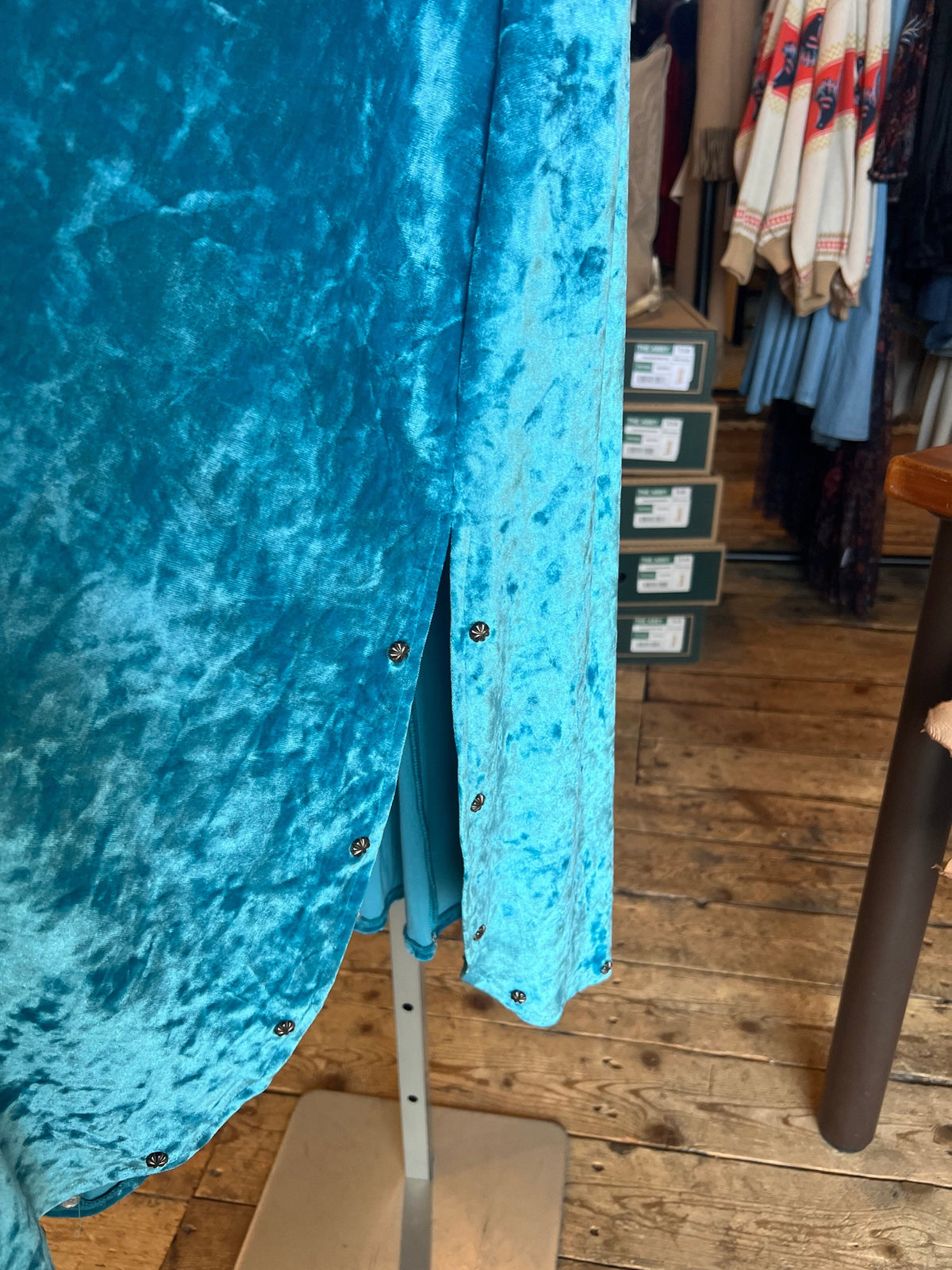 Turquoise Velvet Skirt - RR575Q