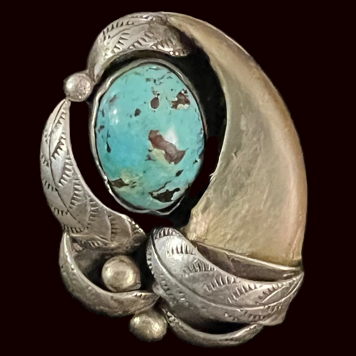 Turquoise/Claw/Sterling Silver Ring - RMH272