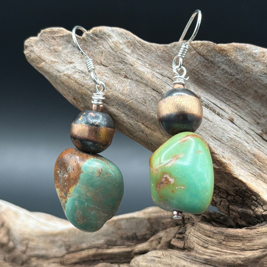 Turquoise/Copper Drop Earrings - ESZ349