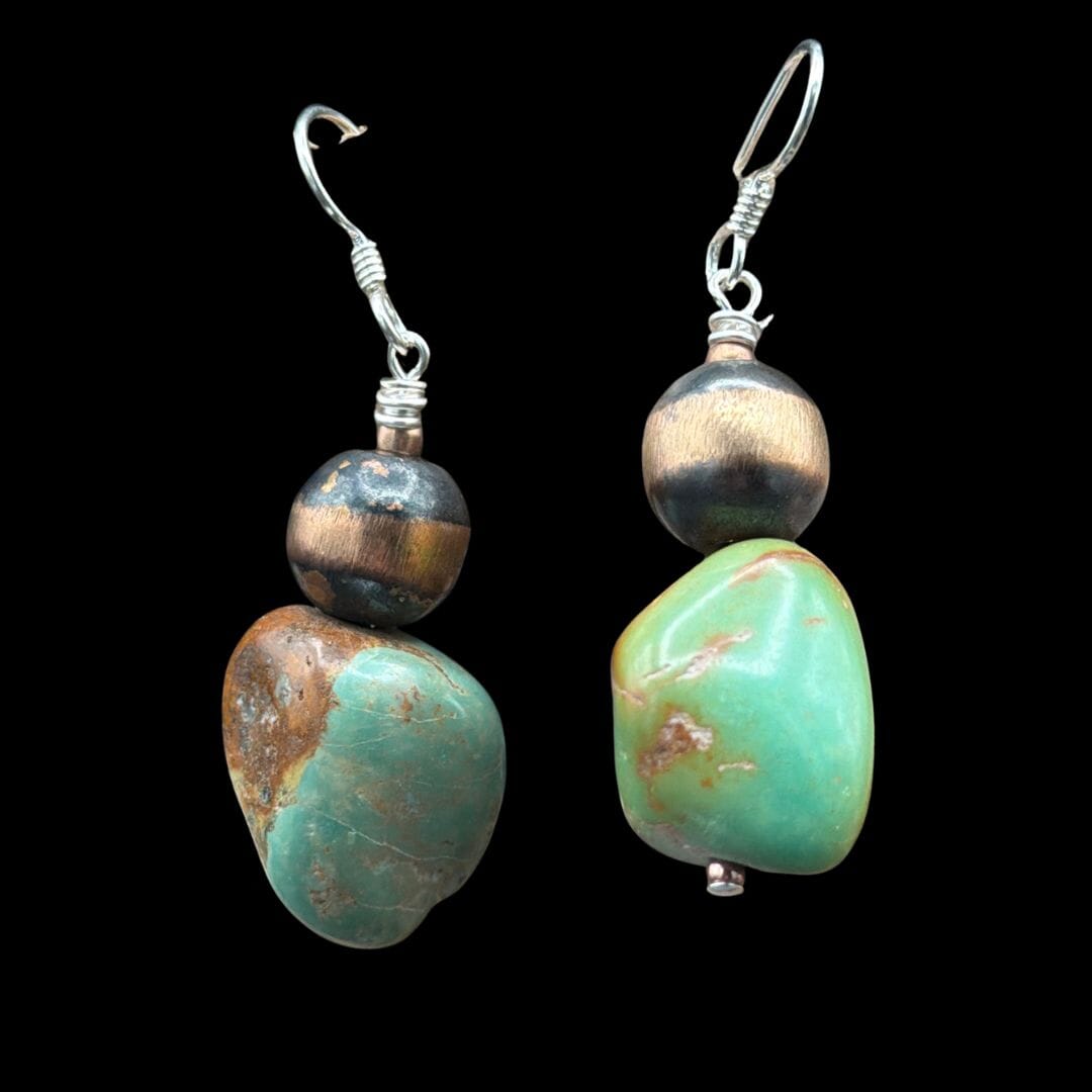 Turquoise/Copper Drop Earrings - ESZ349