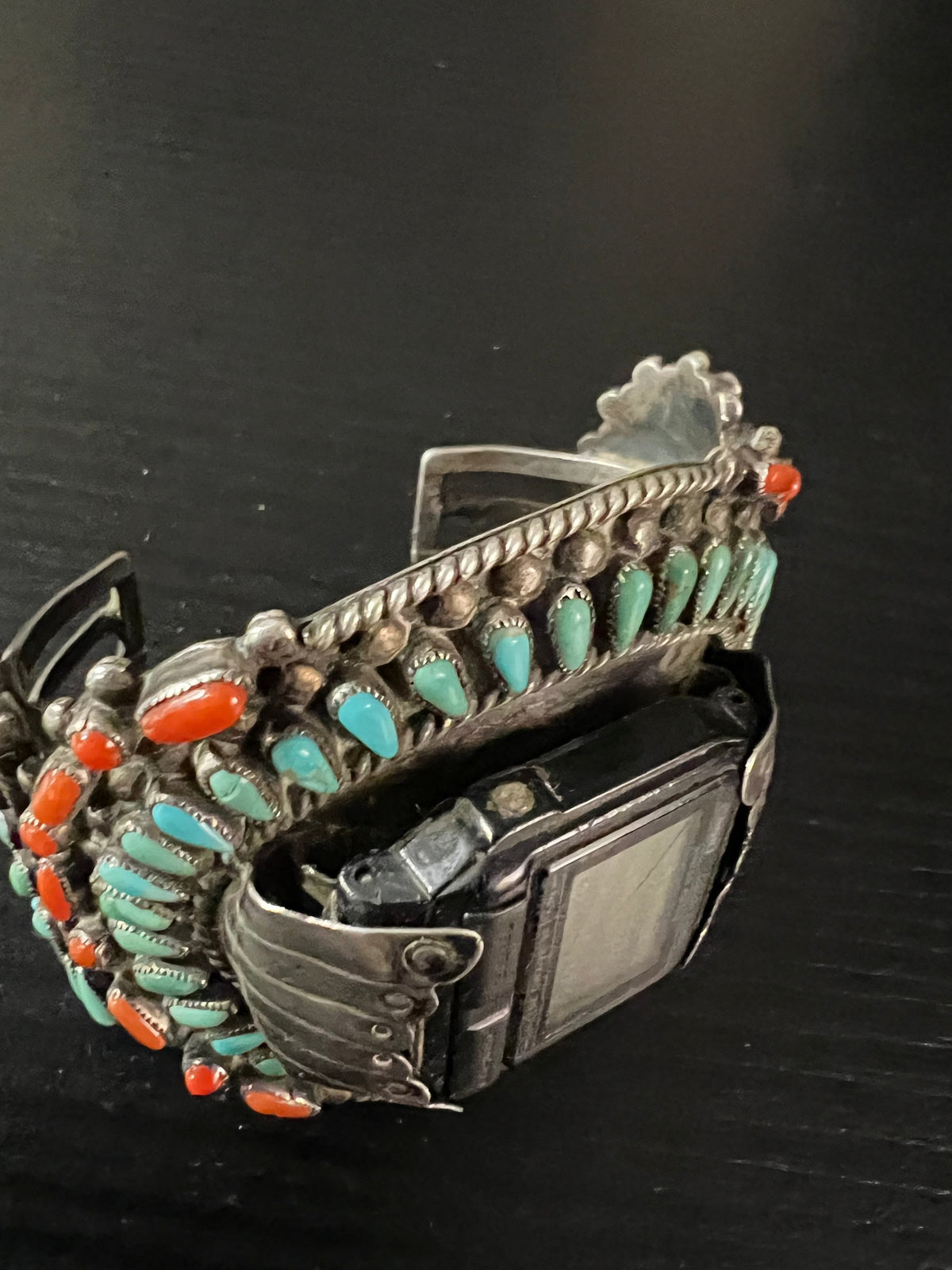 Turquoise/Coral Watch Cuff - CMH190